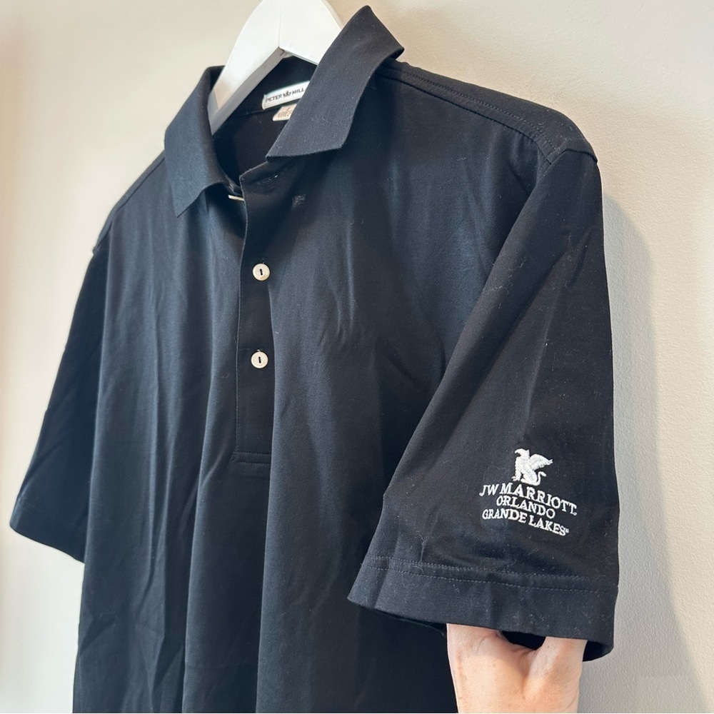 Peter Millar Golf Polo Short Sleeve Black Shirt 100% Cotton Small Country Club - Picture 3 of 8